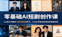 零基础AI短剧创作课：MJ提示词精讲+图生图控图技巧，小白从零做出高清连贯