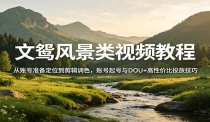 风景视频创作教程：从账号准备定位到剪辑调色，账号起号与DOU+高性价比投放