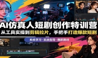 AI仿真人短剧创作特训营：从工具实操到剪辑拉片，手把手打造爆款短剧