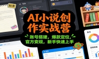 AI小说创作实战营：账号搭建，爆款定位，官方变现，新手快速上手