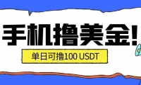 最新手机撸美金项目，单日产值100U+，2026年最新的风口项目