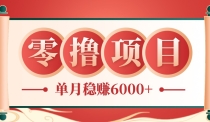 零成本的冷门赚钱小项目：项目操作简单、收益可观单月稳赚6000+，小白看完