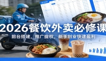 2026餐饮外卖必修课：前台搭建，推广提权，新手创业快速盈利