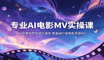 专业AI电影MV实操课：从创意构思到成片落地，零基础打造电影质感MV