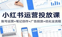 小红书运营投放课：账号运营+笔记创作+广告投放+优化全流程