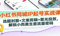 小红书同城IP起号实战课：选题封面+文案剪辑+聚光投放，解锁小而美生意流量