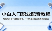 小白入门职业配音教程，短视频旁白小说配音技巧，不用专业设备也能做高薪副
