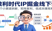 微利时代IP掘金线下课：30个小赛道拆解，矩阵复利，低成本赚高利润