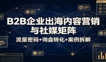 B2B企业出海内容营销与社媒矩阵：流量密码+询盘转化+案例拆解