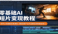 零基础AI短片变现教程：软件认知搭配实操演练，完整流程产出作品稳定获取副