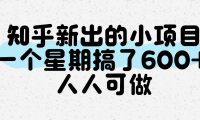 知乎新出的小项目，一个星期搞了600+，人人可做