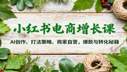 小红书电商增长课：AI创作、打法策略、商家自营，爆款与转化秘籍