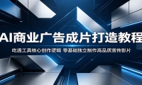 AI商业广告成片打造教程：吃透工具核心创作逻辑，零基础独立制作高品质宣传