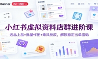 小红书虚拟资料店群进阶课：选品上品+批量作图+乘风投放，解锁稳定出单密码