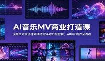 AI音乐MV商业打造课：从脚本分镜创作到动态渲染对口型剪辑，AI短片创作全流
