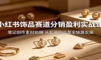 小红书饰品赛道分销盈利实战课：笔记创作素材拍摄，从起号到运营全链路实操