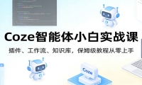 Coze智能体小白实战课：插件、工作流、知识库，保姆级教程从零上手