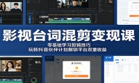 影视台词混剪变现课：零基础学习剪辑技巧，玩转抖音伙伴计划解锁平台双重收