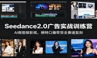 Seedance2.0广告实战训练营：AI做图做影视，模特口播带货全赛道复刻