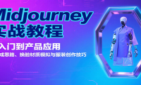 Midjourney实战教程：从入门到产品应用，含生成思路、换脸材质模拟与服装创