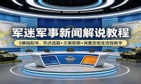 军迷军事新闻解说教程：0基础起号，热点选题+文案剪辑+消重变现全流程教学