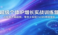 超级个体IP增长实战训练营：AI赋能大脑超频，零员工实现7x24h持续增长（更