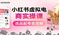 小红书虚拟电商实操课：选品起号+AI 内容创作+店铺运营+引流私域+自动化发