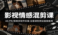 影视情感混剪课：AE/PR/剪映多软件实操，全套调色预设直接套用