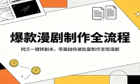 爆款漫剧制作全流程：网文一键转剧本，零基础快速批量制作变现漫剧