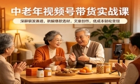 中老年视频号带货实战课：深耕银发赛道，拆解爆款选材，文案创作，低成本轻