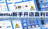 Temu新手开店盈利课：入驻实操+选品技巧+爆款打造+避坑指南，轻松日出万单