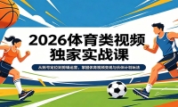 2026体育类视频独家实战课：从账号定位到剪辑运营，掌握体育视频变现与伙伴