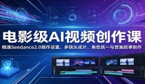 电影级AI视频创作课：精通Seedance2.0操作设置，多镜头成片、角色统一与音