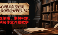 心理类短视频小众赛道变现实战，选题策略、素材积累、视频制作全流程教学