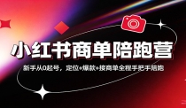 小红书商单陪跑营：新手从0起号，定位+爆款+接商单全程手把手陪跑