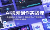 AI视频创作实战课：零基础玩转多工具平台，精通数字人广告、剧情片，轻松开