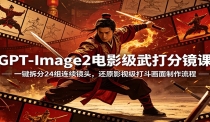 GPT-Image2电影级武打分镜课：一键拆分24组连续镜头，还原影视级打斗画面制