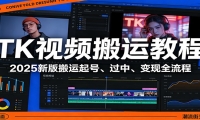 TK视频搬运教程：2025新版搬运起号、过中、变现全流程