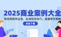 2025商业案例大全，短视频矩阵运营，私域裂变技巧，直播带货策略