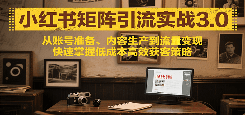小红书矩阵引流3.0，从账号准备、内容生产到流量变现，快速掌握低成本高效