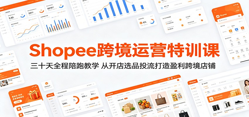 Shopee跨境运营特训课：三十天全程陪跑教学，从开店选品投流打造盈利跨境店