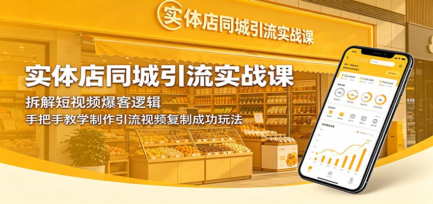 实体店同城引流实战课：拆解短视频爆客逻辑，手把手教学制作引流视频复制成