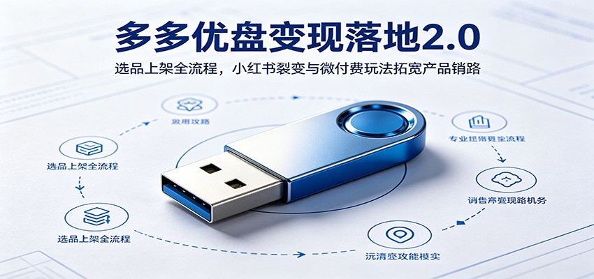 多多优盘变现落地2.0：选品上架全流程，小红书裂变与微付费玩法拓宽产品销