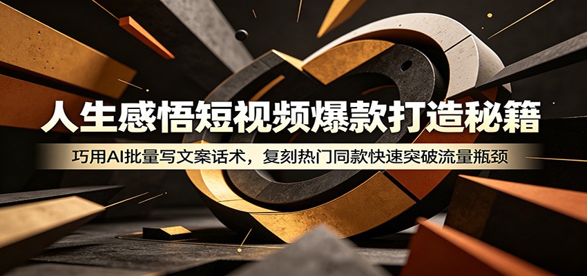 人生感悟短视频爆款打造秘籍：巧用A 批量写文案话术，复刻热门同款快速突破