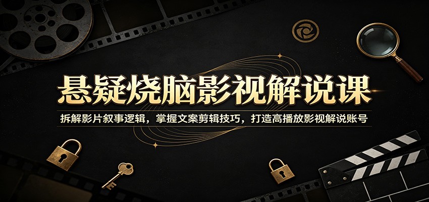 悬疑烧脑影视解说课：拆解影片叙事逻辑，掌握文案剪辑技巧，打造高播放影视