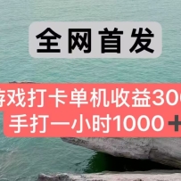 全网首发游戏打卡手打一小时1000+ 单机收益300+ 不是市面上的战神和a，全网