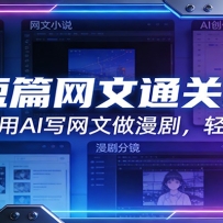 AI短篇网文通关攻略：零基础用AI写网文做漫剧，轻松变现