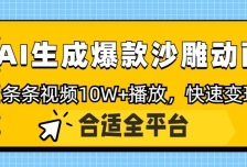利用AI一键生成爆款沙雕动画，一条视频播放10W+，条条原创轻松变现