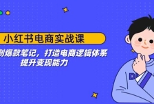 小红书电商实战课：开店到爆款笔记，打造电商逻辑体系，提升变现能力