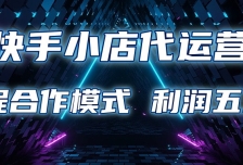 快手小店代运营 限时托管计划 合作模式 利润五五分成